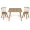 Wooden Kids Table and Chairs Set 3-Piece with Pine Wood Construction